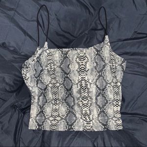 Snake print cropped tank top
